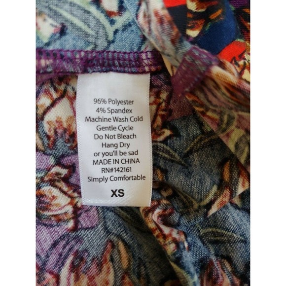 Lularoe Dress XS Colorful Bodycon Knee Length 3/4 Sleeves Stretch - Picture 5 of 5